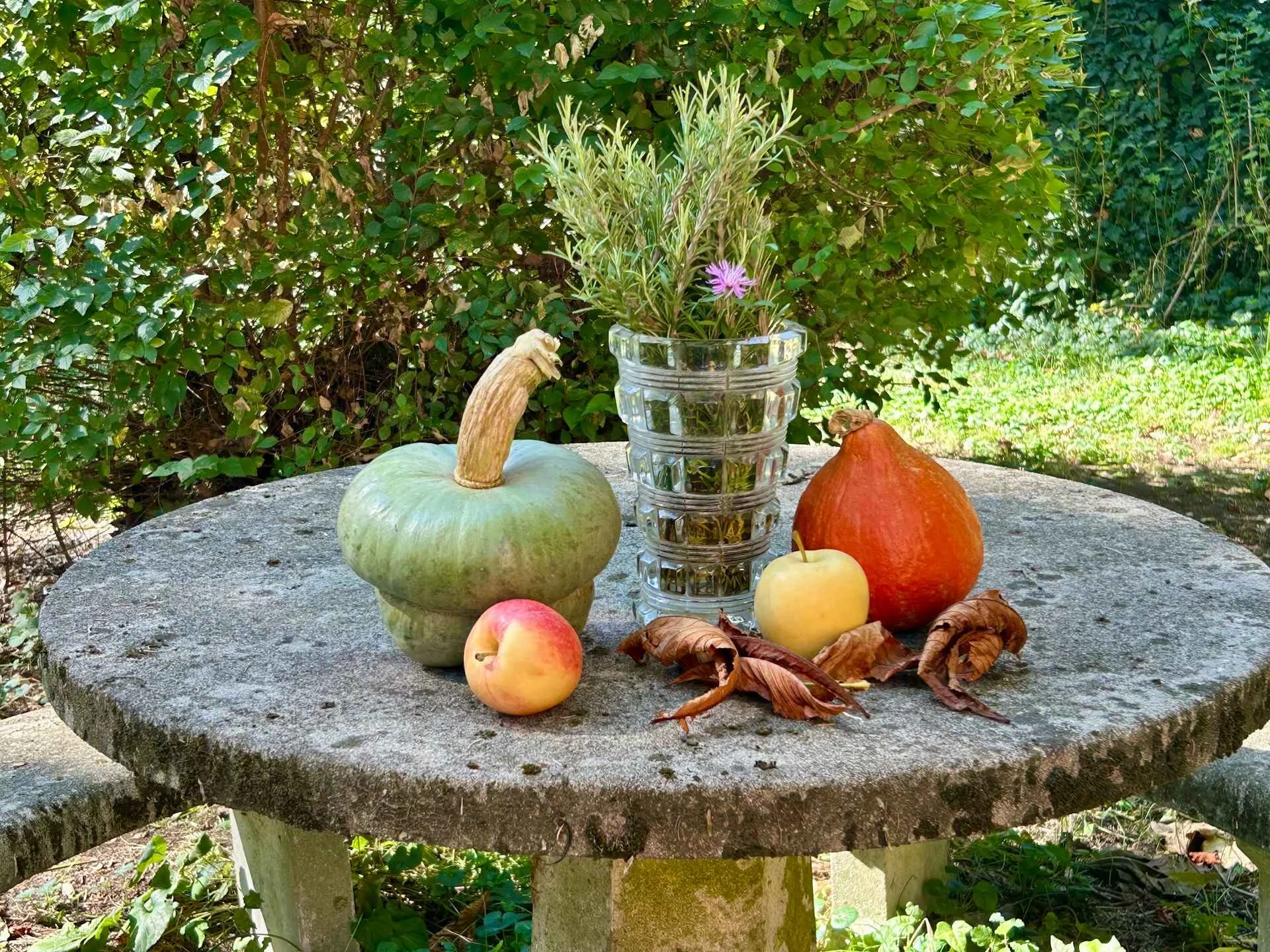 small garden table with umbrella hole