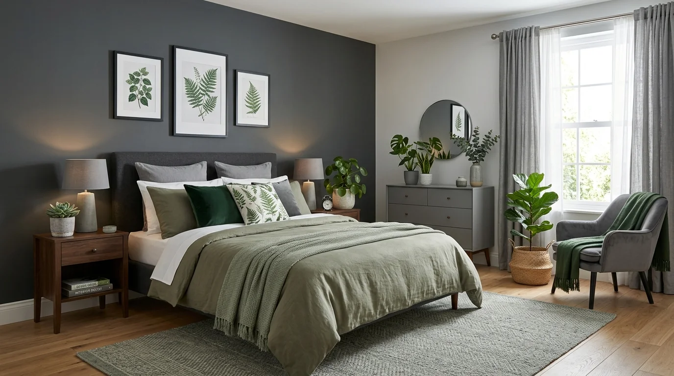 gray and green bedroom ideas