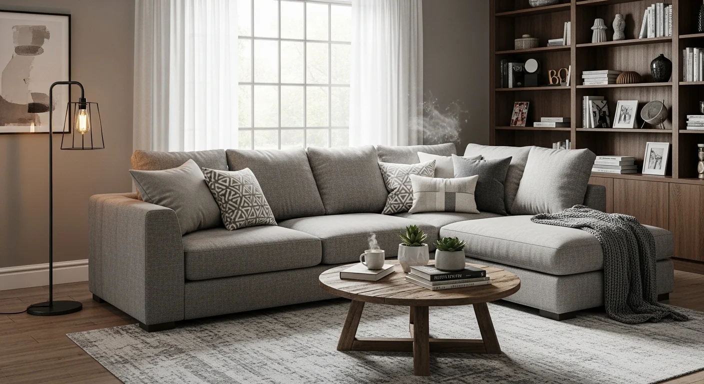 grey couch living room