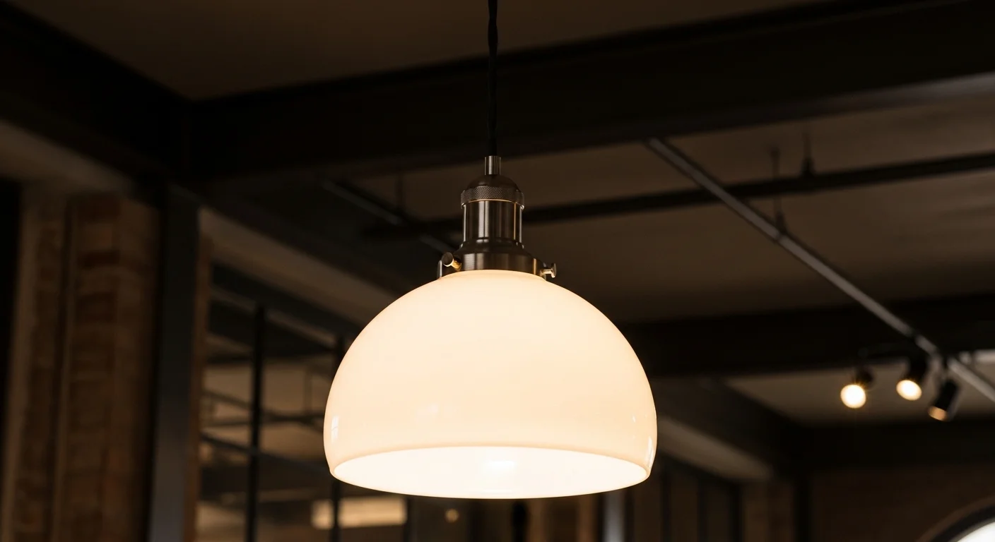 milk glass pendant light