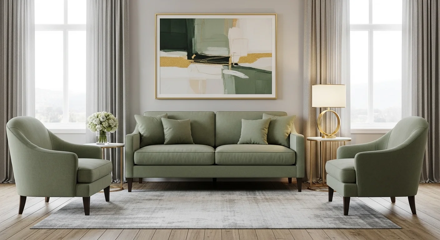 sage green living room